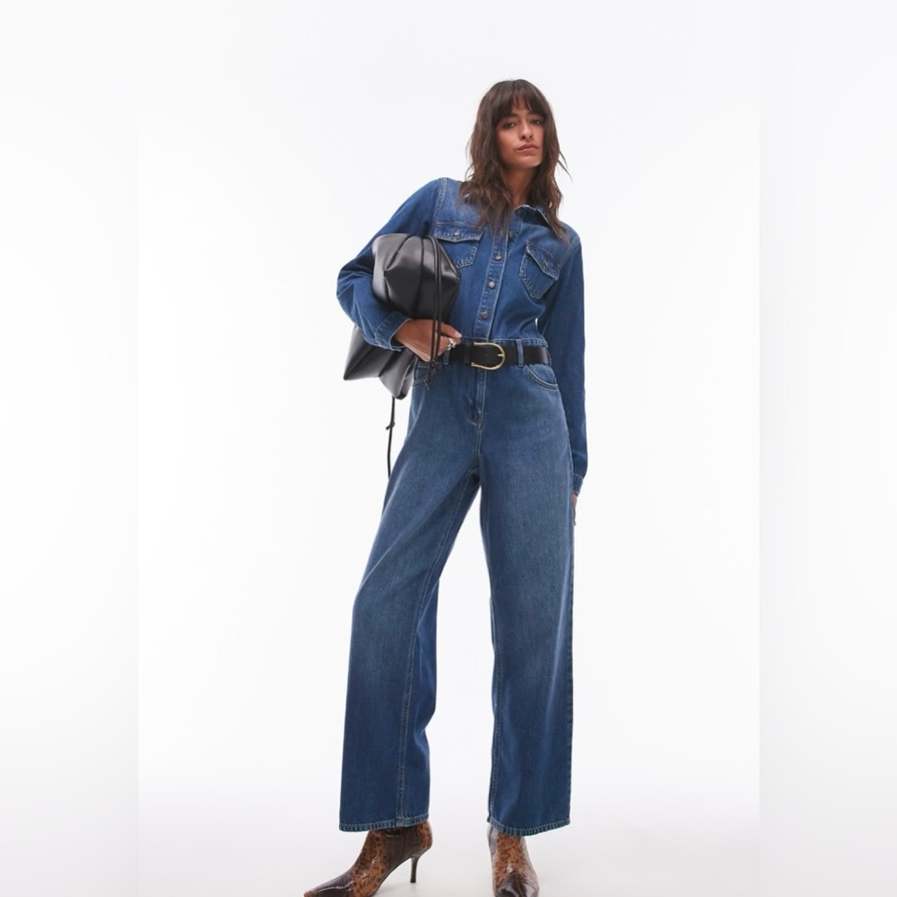 NWT - Topshop Denim Jumpsuit